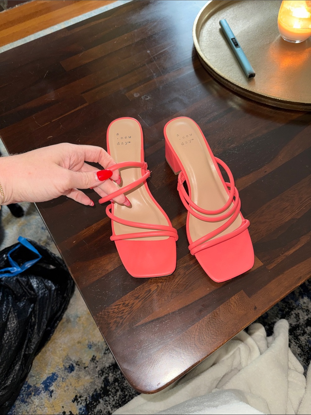 a new day Coral Strappy Mid Block Heel Sandals - Women